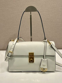 Prada original soft calfskin sound medium shoulder bag 1BN023 white