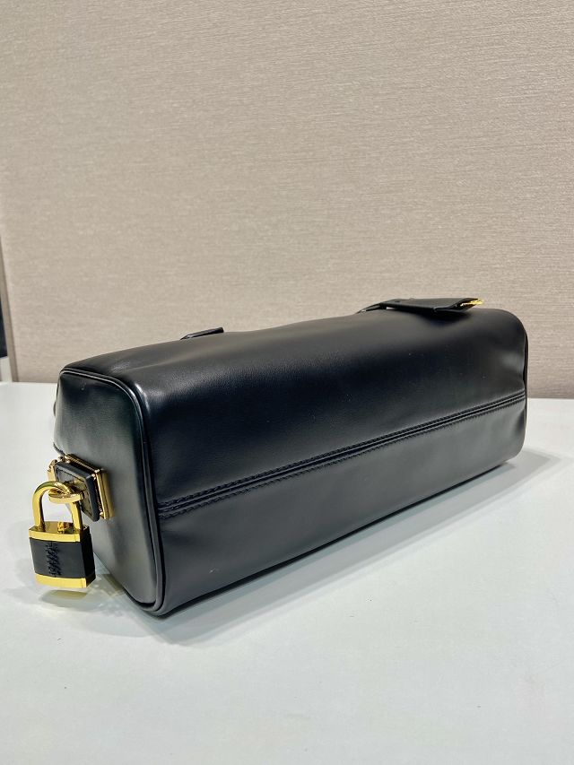 Prada original soft calfskin top handle bag 1BB127 black