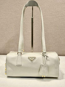 Prada original soft calfskin top handle bag 1BB127 white