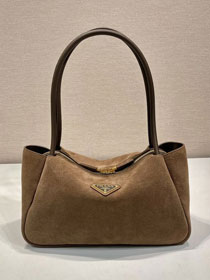 Prada original suede calfskin darling medium shoulder bag 1BA444 brown