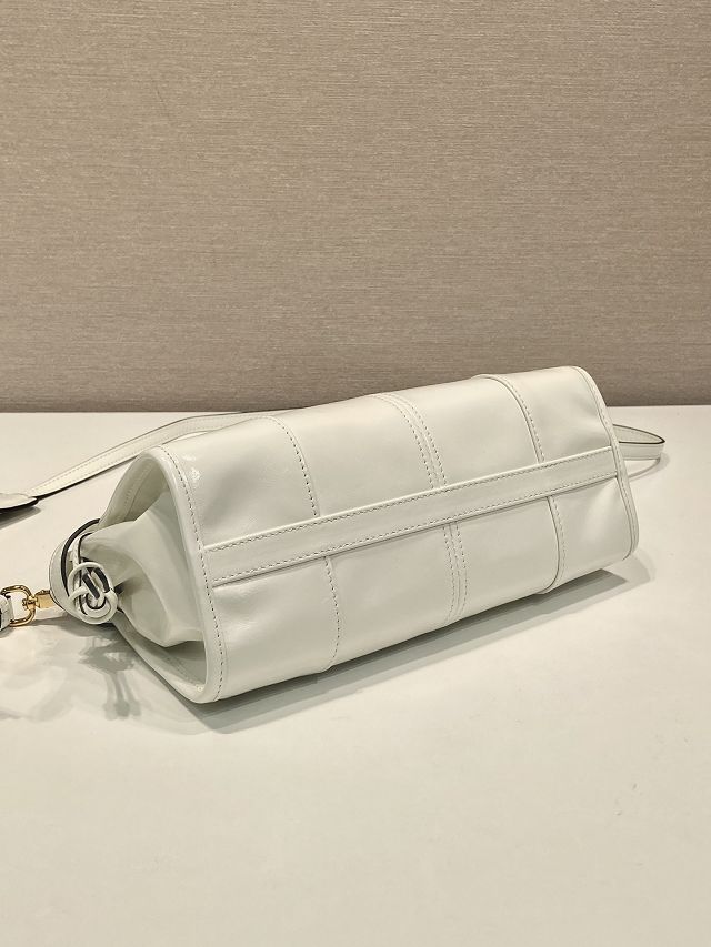 Prada original calfskin bonnie small shoulder bag 1BH215 white