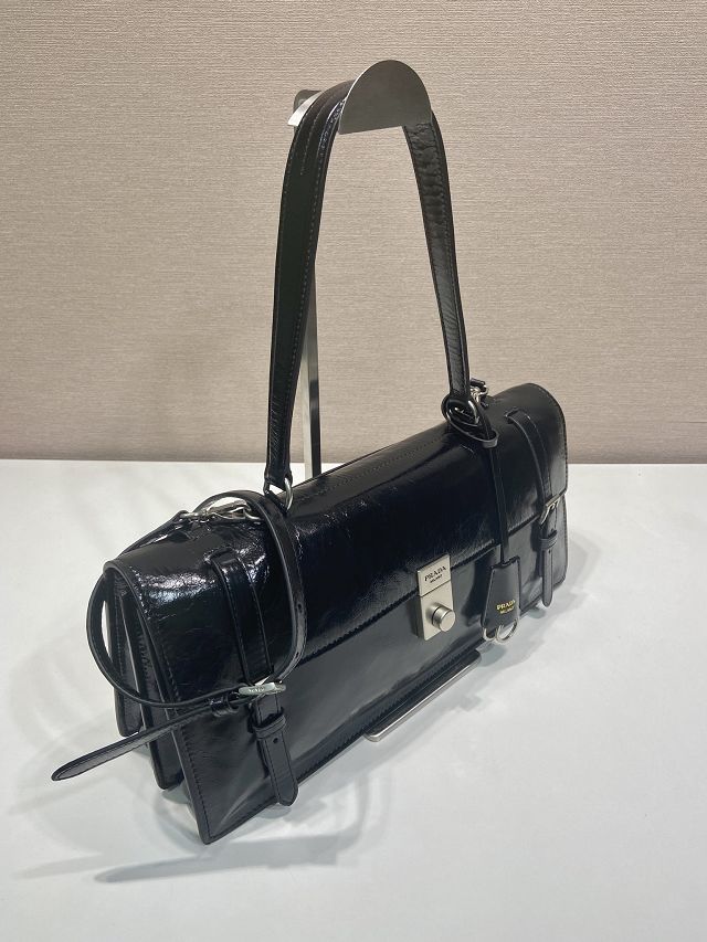 Prada original calfskin large handbag 1BN024 black