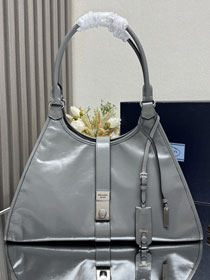 Prada original calfskin large tote bag 1BG570 grey