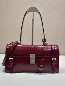 Prada original calfskin medium handbag 1BN026 bordeaux