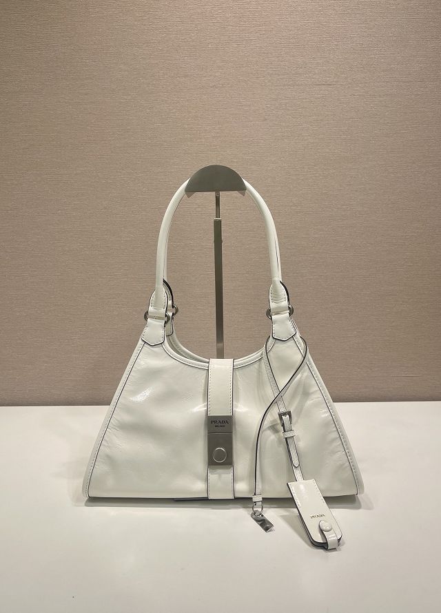 Prada original calfskin medium tote bag 1BG563 white