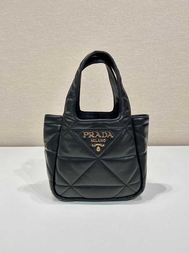 Prada original lambskin mini tote bag 1BG451 black
