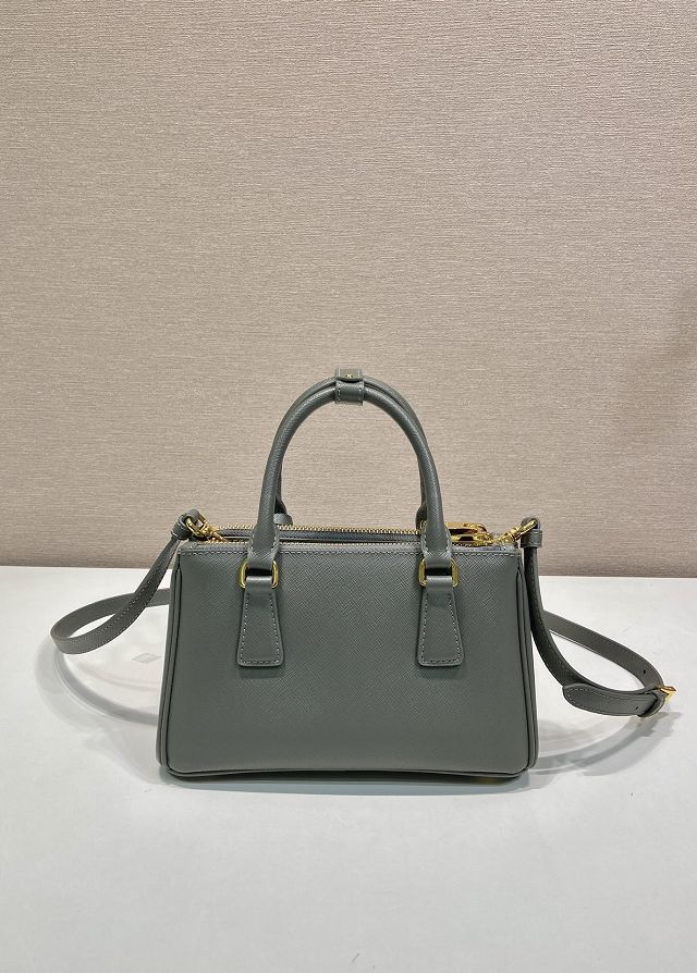 Prada original saffiano calfskin galleria mini bag 1BA916 grey