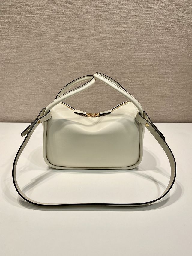 Prada original calfskin darling handbag 1BA451 white