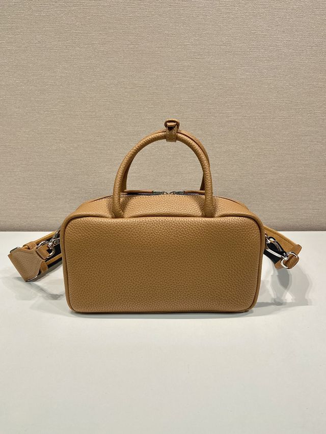 Prada original calfskin small handbag 1BB102 caramel