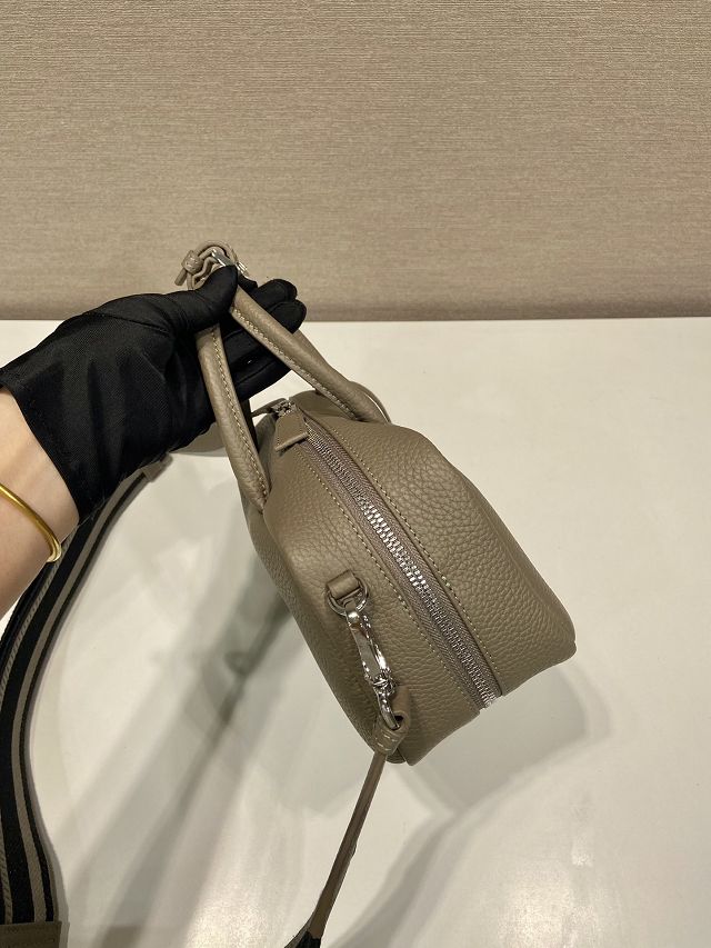 Prada original calfskin small handbag 1BB102 grey