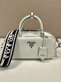 Prada original calfskin small handbag 1BB102 white