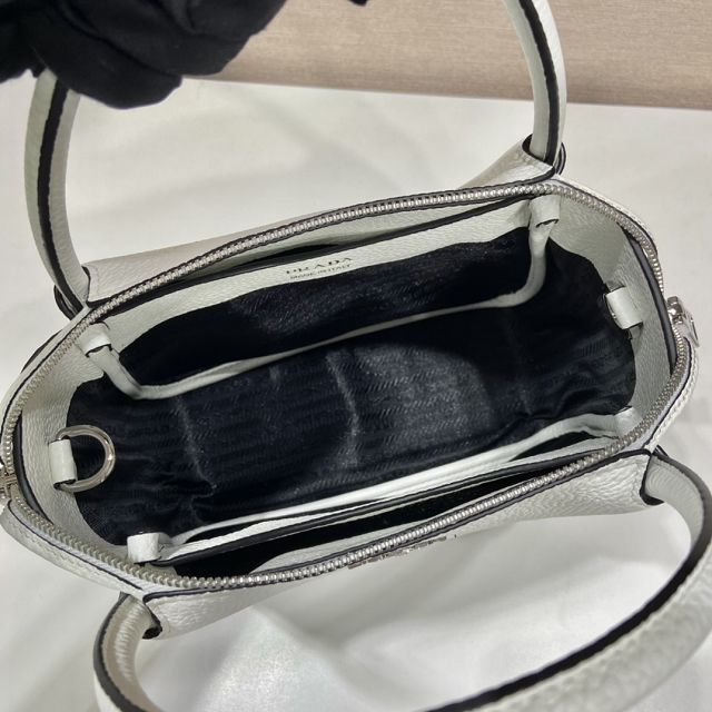 Prada original calfskin small tote bag 1BA362 white