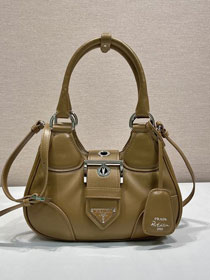 Prada original lambskin small top handle bag 1BA381 brown