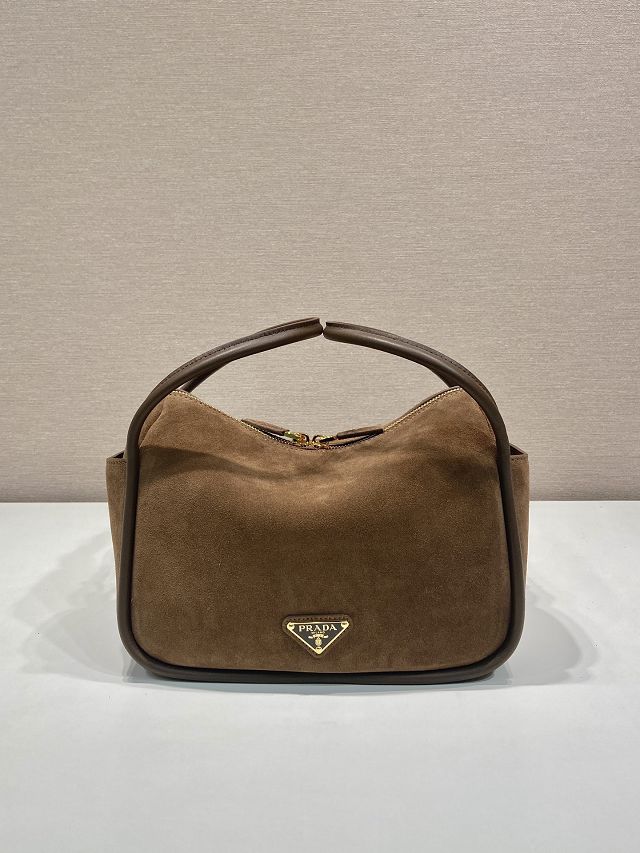 Prada original suede darling handbag 1BA451 brown