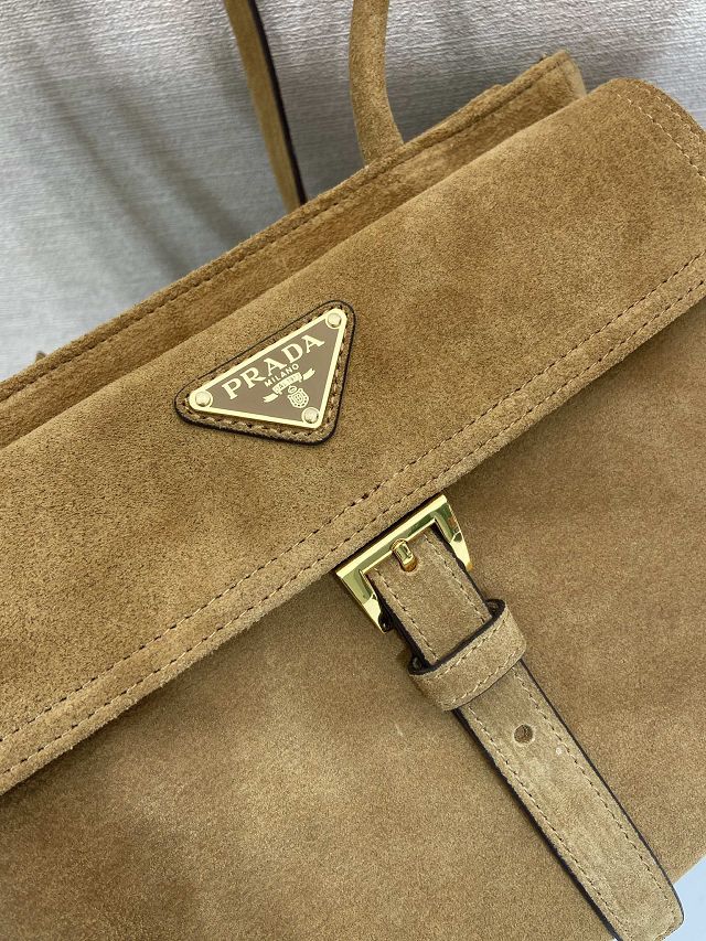 Prada original suede explore medium tote bag 1BG596 brown