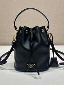 Prada original calfskin 1978 mini bucket bag 1BE067 black