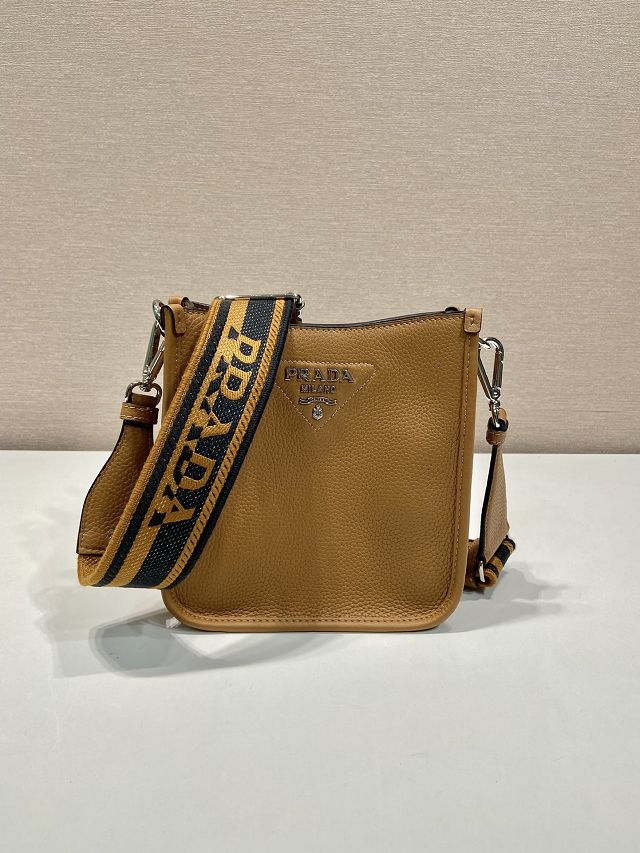 Prada original calfskin mini shoulder bag 1BH191 caramel