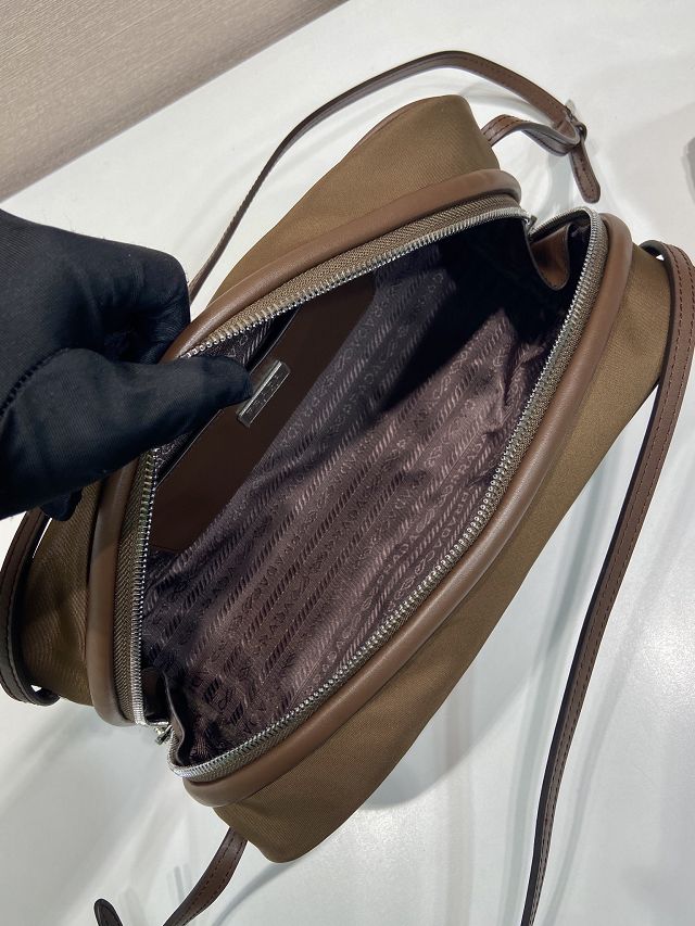Prada original nylon shoulder bag 1BC249 brown