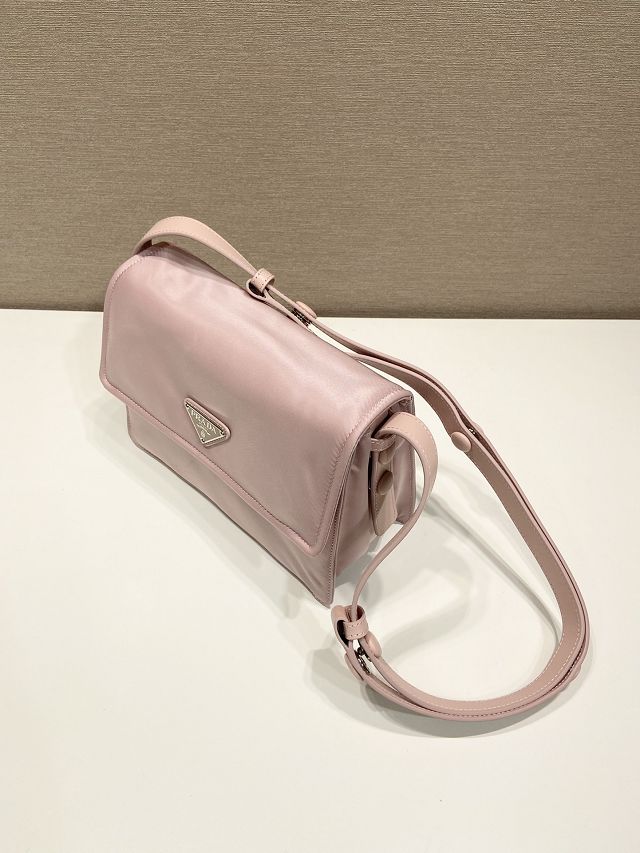 Prada original nylon traveller small shoulder bag 1BD258 pink