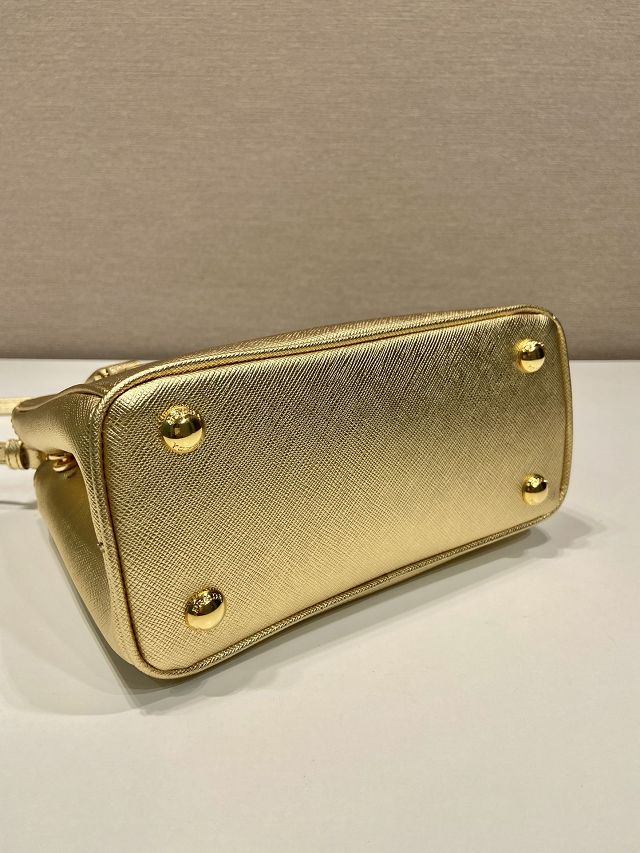 Prada original saffiano calfskin galleria mini bag 1BA906 gold