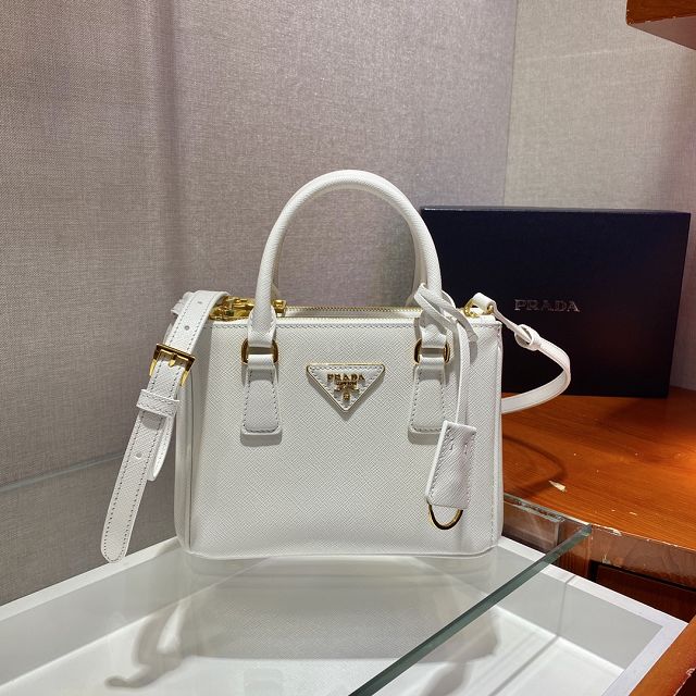 Prada original saffiano calfskin galleria mini bag 1BA906 white