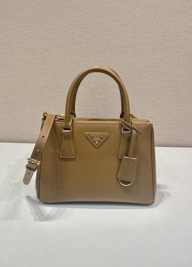 Prada original saffiano calfskin galleria small bag 1BA896 brown