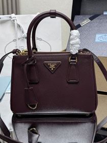 Prada original saffiano calfskin galleria small bag 1BA896 burgundy