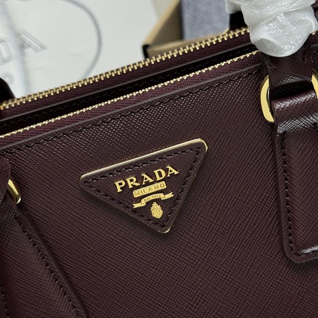 Prada original saffiano calfskin galleria small bag 1BA896 burgundy