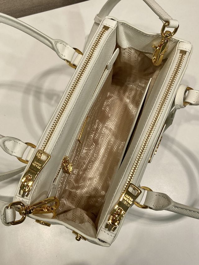 Prada original saffiano calfskin galleria small bag 1BA896 white