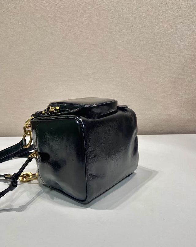 Prada original calfskin mini shoulder bag 1BB137 black