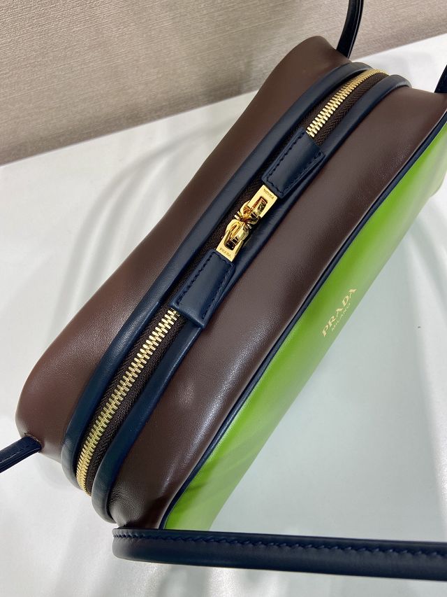 Prada original calfskin shoulder bag 1BC249 green