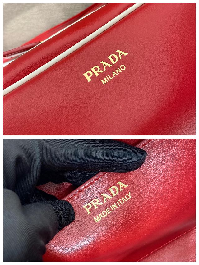 Prada original calfskin shoulder bag 1BC249 red