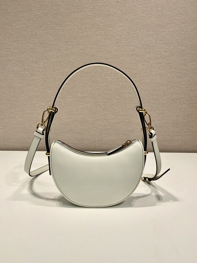 Prada original calfskin arque mini shoulder bag 1BC199 white