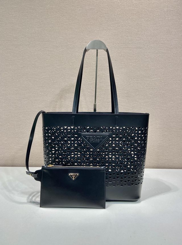 Prada original calfskin medium tote bag 1BG503 black