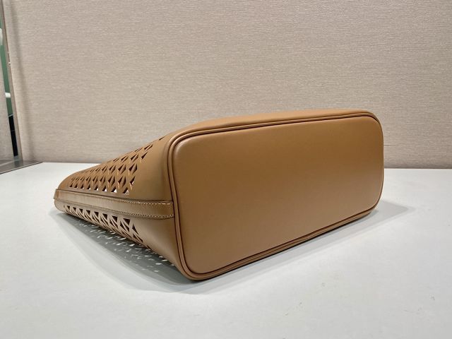 Prada original calfskin medium tote bag 1BG503 caramel