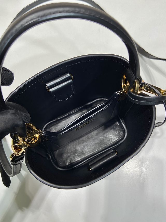 Prada original calfskin mini bucket bag 1BA373 black