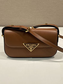 Prada original calfskin mini shoulder bag 1BD339 brown