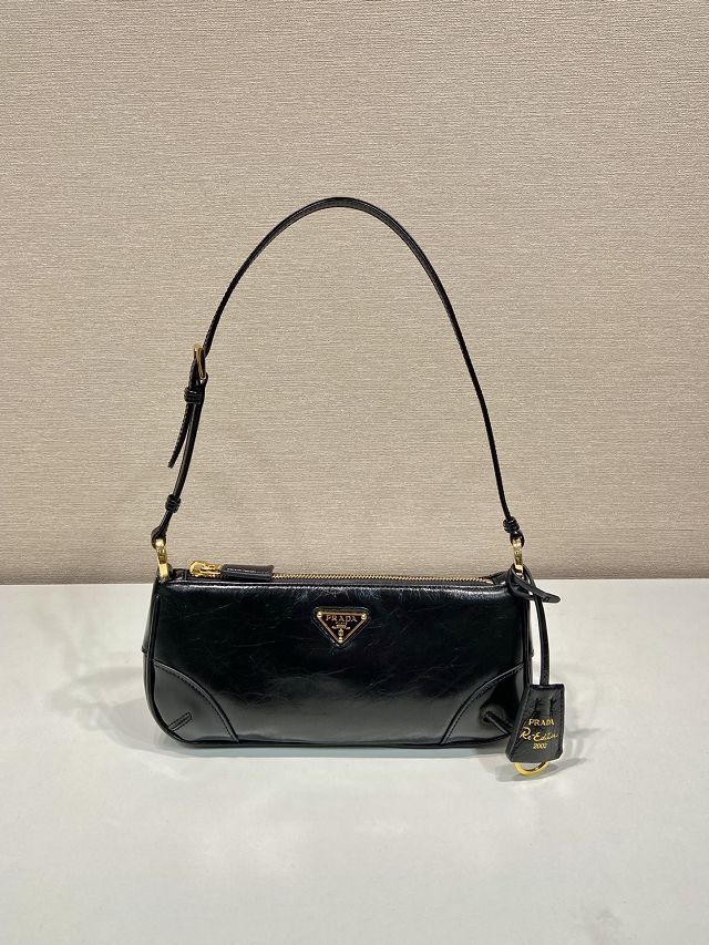 Prada original calfskin small shoulder bag 1BC201 black