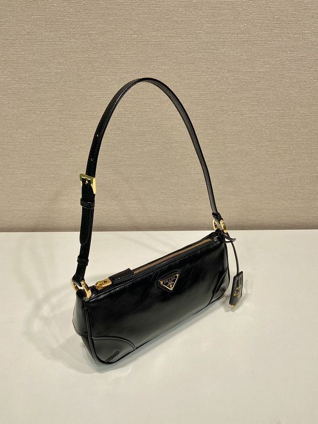 Prada original calfskin small shoulder bag 1BC201 black