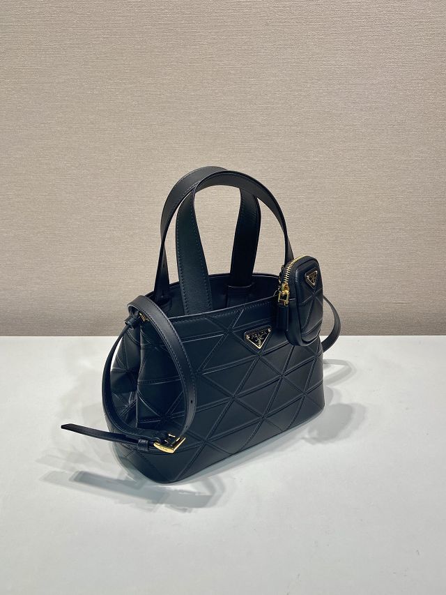 Prada original calfskin small tote bag 1BG548 black
