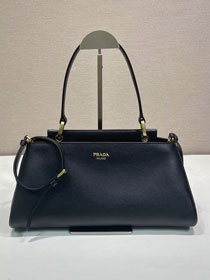 Prada original calfskin top handle bag 1BA475 black