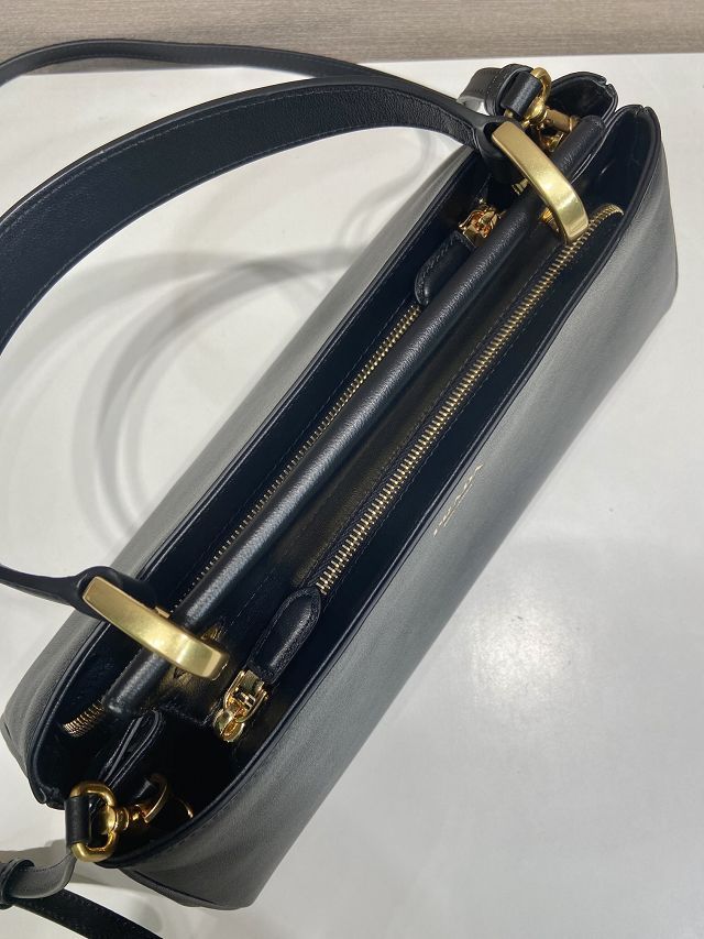 Prada original calfskin top handle bag 1BA475 black