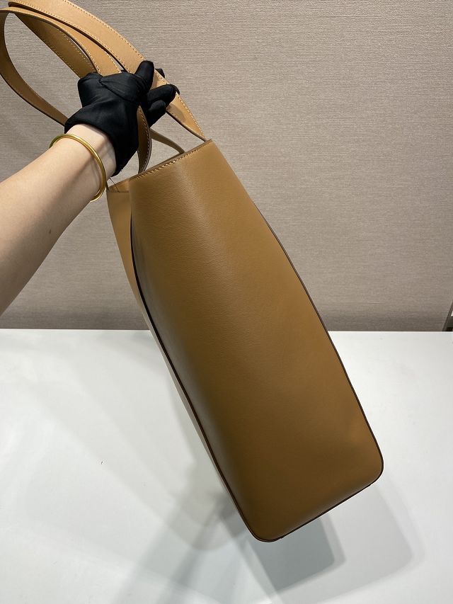 Prada original calfskin tote bag 2VG122 caramel