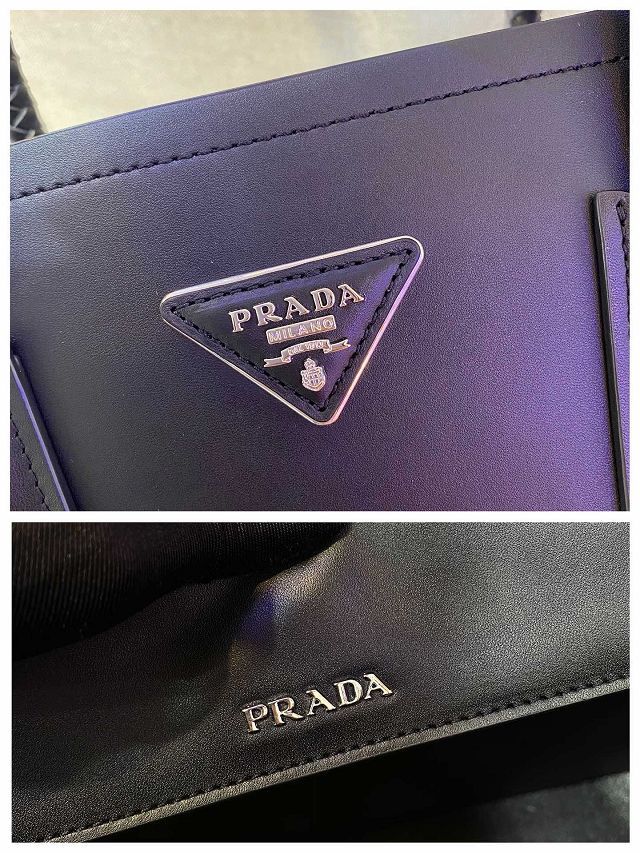 Prada original soft calfskin galleria large bag 1BG775 black