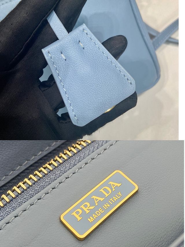 Prada original soft calfskin galleria medium bag 1BA457 blue
