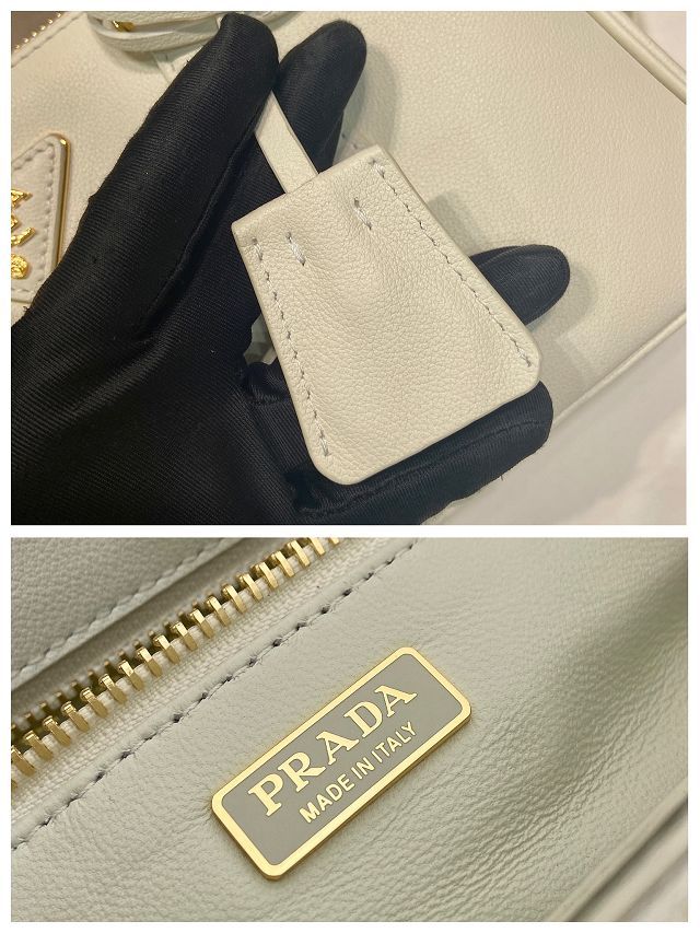 Prada original soft calfskin galleria medium bag 1BA457 white