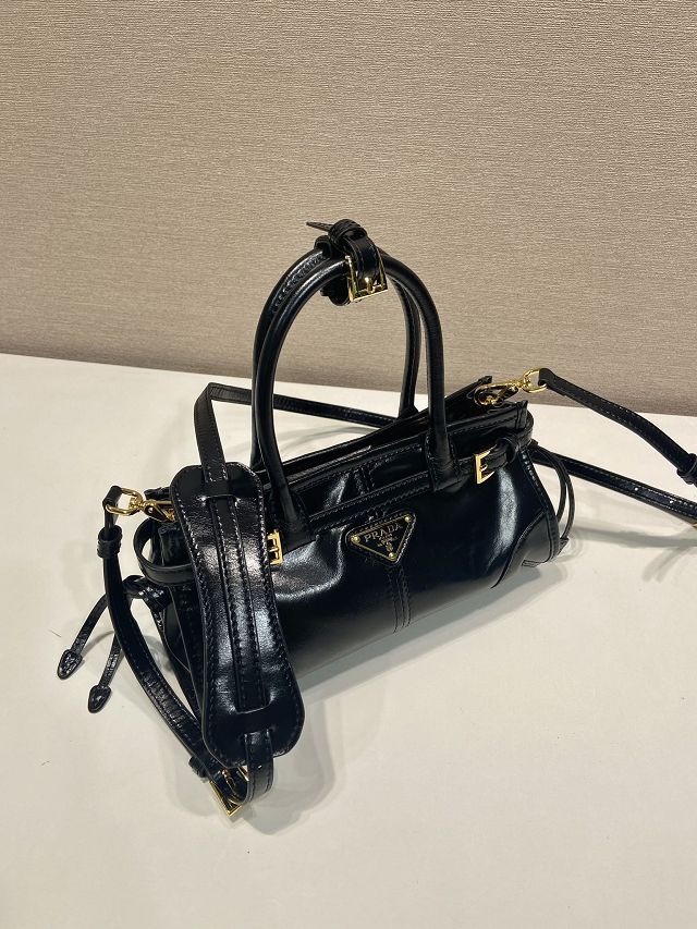 Prada original calfskin bonnie mini tote bag 1BA486 black