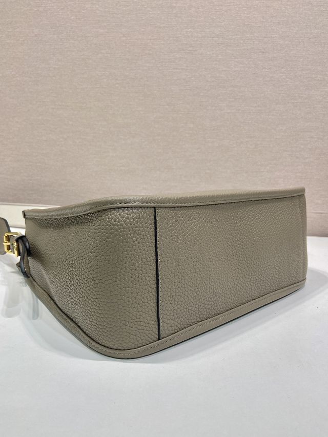 Prada original calfskin large shoulder bag 1BC073 grey