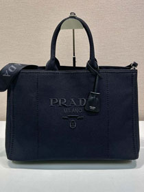 Prada original canvas jardiniere large handbag 2VG131 black