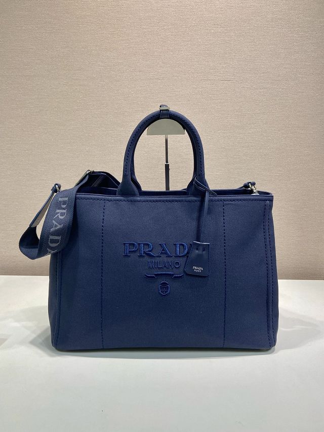 Prada original canvas jardiniere large handbag 2VG131 blue